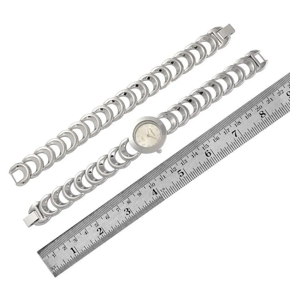 STRADA Watch and Bracelet Silvertone